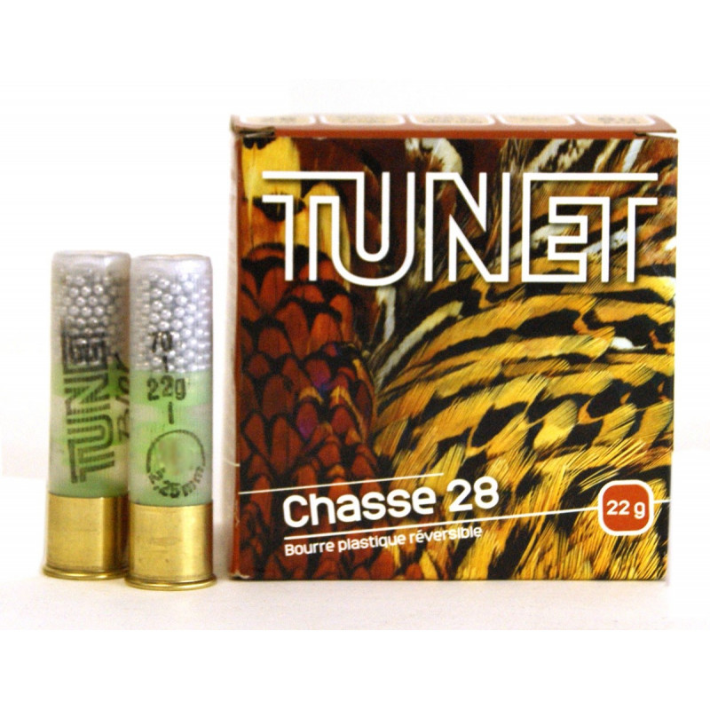 CARTOUCHES TUNET CHASSE REVERSIBLE CALIBRE 28 - 22 G - BIOR - PB 6 N