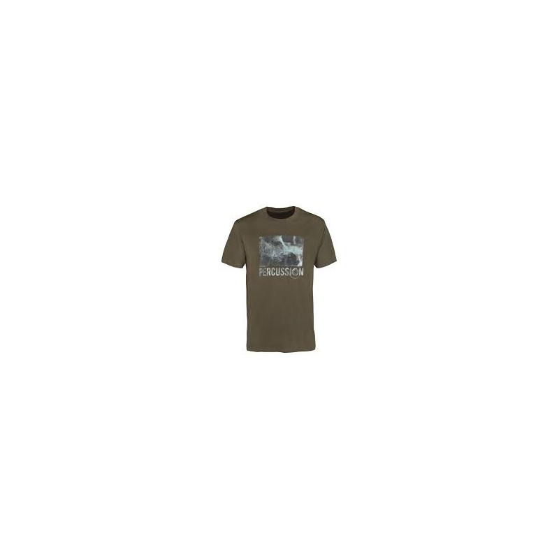 TEE SHIRT PERCUSSION ENFANT SERIGRAPHIE KAKI TAILLE 10A